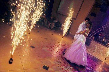 Wedding with fireworks